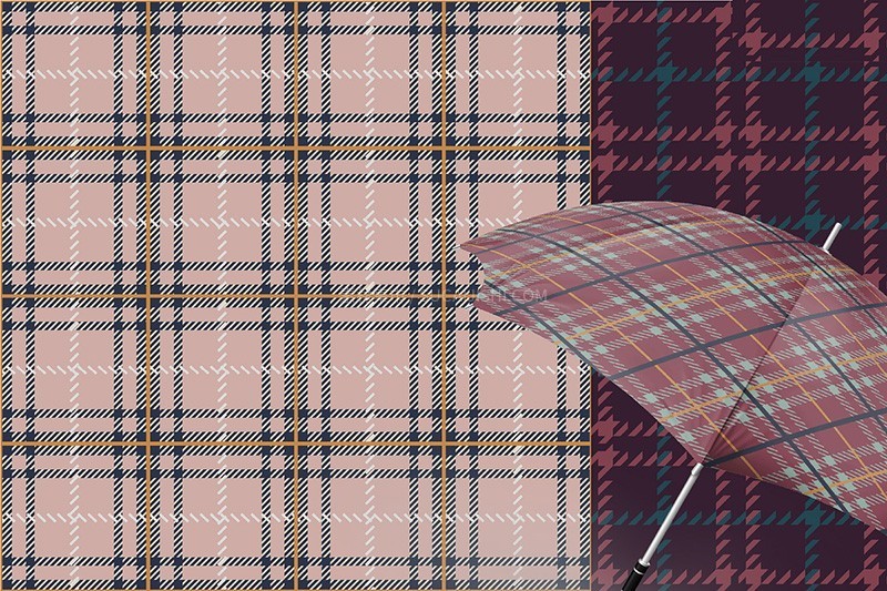 12个经典苏格兰格纹图案 EPS PNG格式